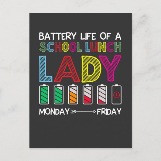 カフェテおもしろいリア・スクール・ランチ・レディ・ウィーク・ムード・ユーモア ポストカード (正面)