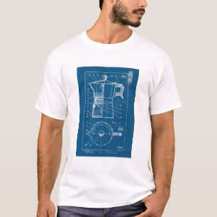 カフェティエール・モカ・ビアレッティ設計図 Tシャツ