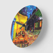 カフェテラスアットナイツビンセ絵画ントヴァンゴッホ ラウンド壁時計 (傾斜)