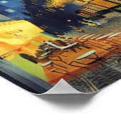 カフェテラスアットナイトザフェイスインニュースタイル ポスター (角)