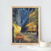 カフェテラスアットナイトザフェイスインニュースタイル ポスター