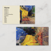 カフェテラスアットナイトバイビンセントバンゴッホ 名刺 (正面/裏面)