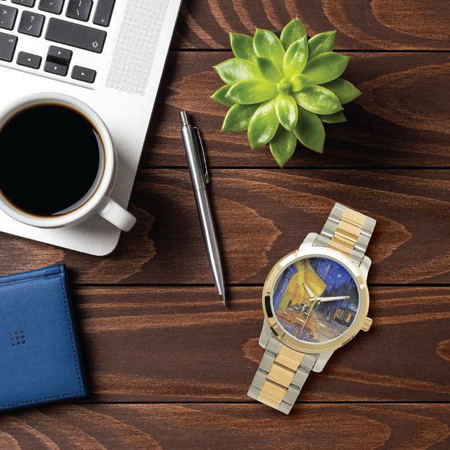 カフェテラスアットナイトビンセントバンゴッホ 腕時計 (クリエイターアップロード済み)