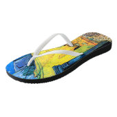 カフェテラスアットナイト(1888)ヴァンゴッホファインアート ビーチサンダル (アングル)