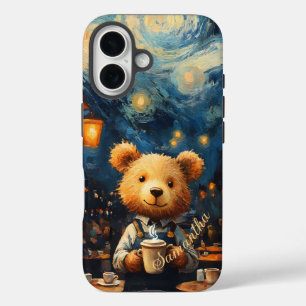 カフェテラスウィズベアバリスタヴァンゴッホスタイル iPhone 16ケース