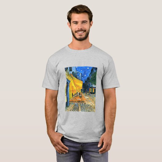 カフェテラス素晴らしアー絵画トズバイビンセント・ヴァン・ゴッホ Tシャツ (正面フル)