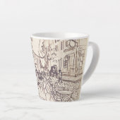 カフェテラスat Night、ファインアートスケッチ、ヴァンゴッホ カフェラテマグ (右アングル)