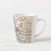 カフェテラスat Night、ファインアートスケッチ、ヴァンゴッホ カフェラテマグ (右)