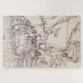 カフェテラスat Night、ファインアートスケッチ、ヴァンゴッホ ジグソーパズル (横)