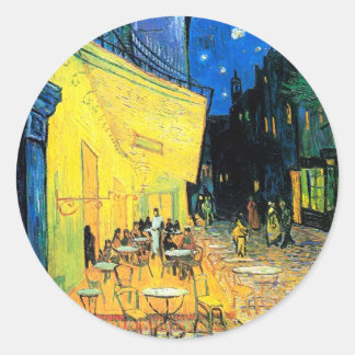 カフェテラスat Night (1888)ヴィンセント・ヴァン・ゴッホ・アート ラウンドシール