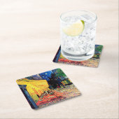 カフェテラスat Night, Vincent van ゴッホ, 1888 スクエアペーパーコースター (インサイチュ)