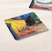 カフェテラスat Night, Vincent van ゴッホ, 1888 スクエアペーパーコースター (アングル)