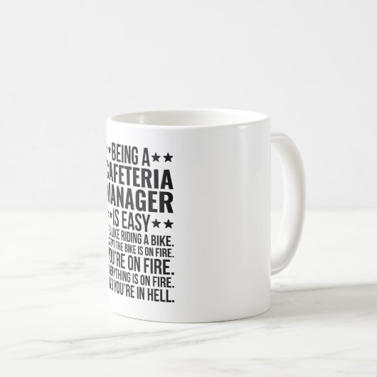 カフェテリアのマネージャーは簡単だ乗るようなものだ コーヒーマグカップ (正面右)
