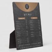 カフェテリアのロゴ銅ブラックシャルボードの価格表 フォトプラーク (側面)