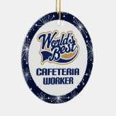 カフェテリアの労働者のギフトのオーナメント セラミックオーナメント (右)
