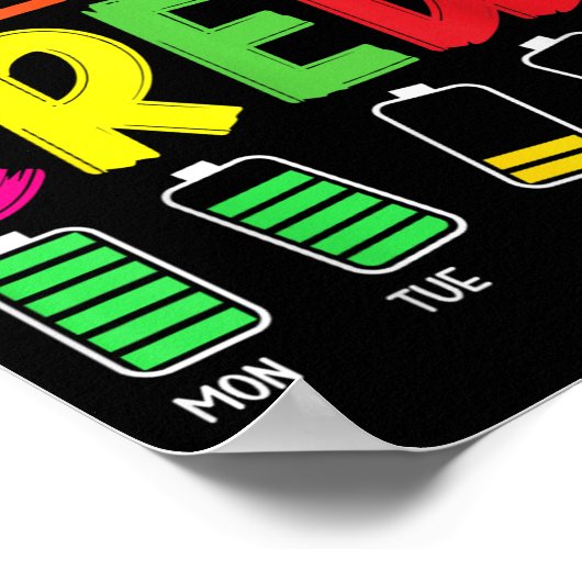 カフェテリアクルーのバッテリー寿命 – おもしろい学校 ポスター (角)