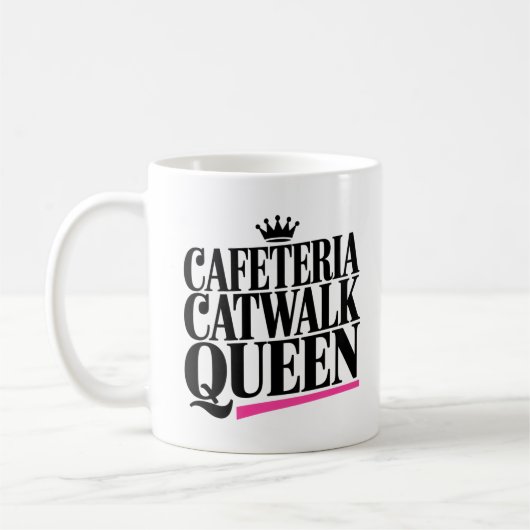 カフェテリアランウェイの女王さま ピンク コーヒーマグカップ (左)