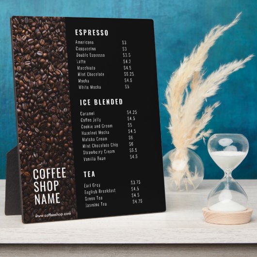 カフェテリアロゴ銅ブラックシャルボード価格表 フォトプラーク (側面)