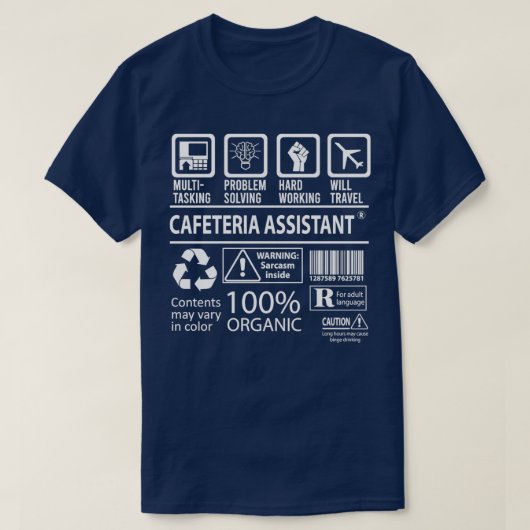 カフェテリア数々のアシスタントタスク認定ジョブGif Tシャツ (デザイン正面)
