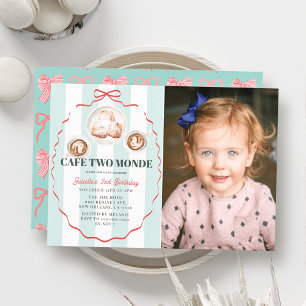 カフェトゥモンド リボン コーヒー 写真 娘 2歳 誕生日 招待状
