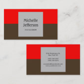 カフェノワール赤グレー水平名刺 名刺 (正面/裏面)