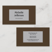 カフェノワール銀グレーカラートレンディー名刺 名刺 (正面/裏面)