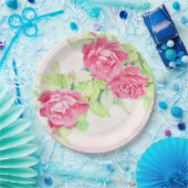 カフェバラデザインオン紙プレート ペーパープレート (パーティー)