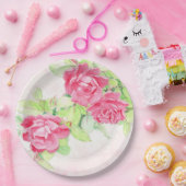 カフェバラデザインオン紙プレート ペーパープレート (パーティー)