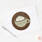 カフェバー カップ ラテ ビジネス ラウンドシール (封筒)
