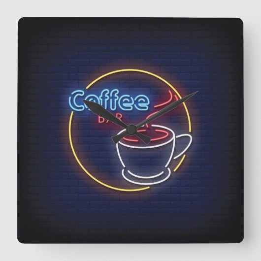 カフェバー スクエア壁時計 (正面)