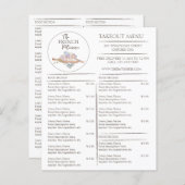 カフェパティスリーベーカリービジネス持ち出しメニュー (正面/裏面)