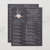 カフェパティスリーベーカリービジネス持ち帰りメニュー (正面/裏面)