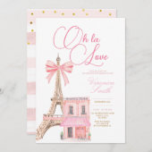 カフェパリタワーテーマブライダルシャワー 招待状 (正面/裏面)