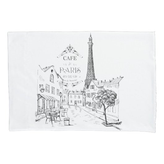 カフェパリ 枕カバー (正面)