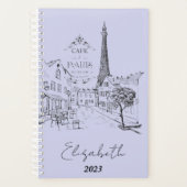 カフェパーソナライズされたパリカスタムー年 プランナー手帳 (正面)