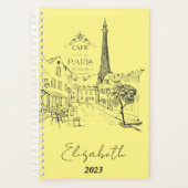 カフェパーソナライズされたパリカスタムー年 プランナー手帳 (正面)