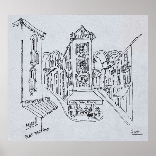 カフェファンゴッホ、プレイスヴォルテール、アルレス、フランス ポスター (正面)