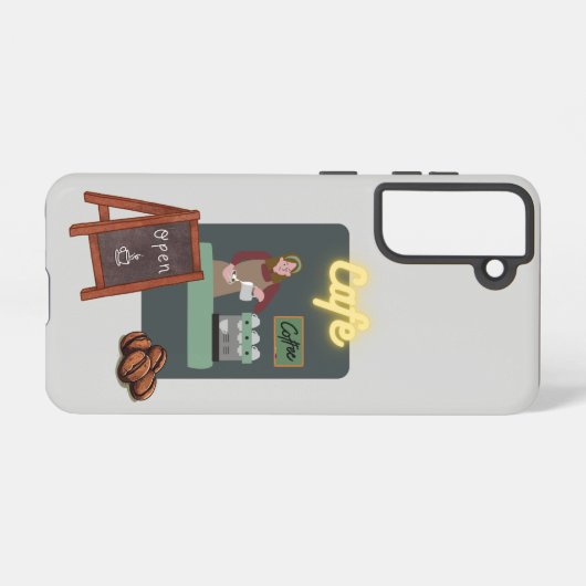 カフェフォンケース SAMSUNG GALAXYケース (裏面横)