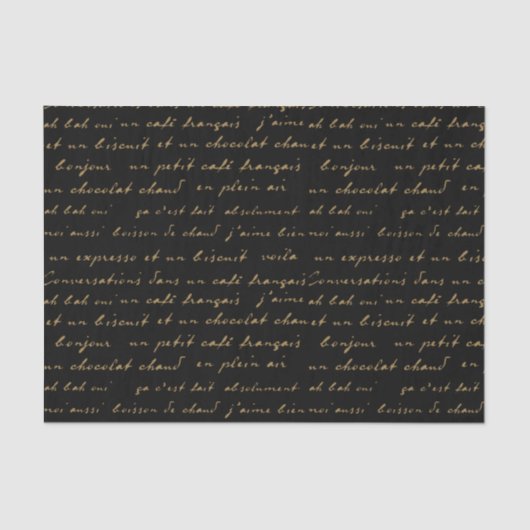 カフェフランスのの会話金ゴールドの語句 薄葉紙 (正面)