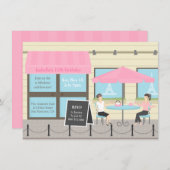 カフェフランスのパリバースデーパーティ招待状 招待状 (正面/裏面)