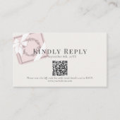 カフェフランスのピンクギフトボックスQRコードRSVP エンクロージャーカード (正面)