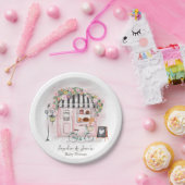 カフェフランスのボンジュールベブパリティベイビーシャワー ペーパープレート (パーティー)