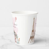 カフェフランスのボンジュールベブパリティベイビーシャワー 紙コップ (右)