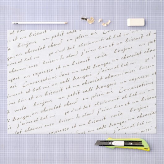 カフェフランスの会話セピア語とフレーズ 薄葉紙 (クラフト)