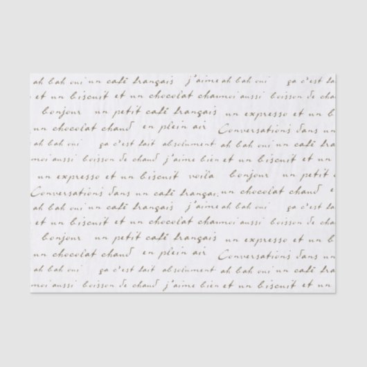 カフェフランスの会話セピア語とフレーズ 薄葉紙 (正面)