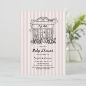 カフェベバラストライプベビーシャワー 招待状 (スタンド正面)