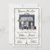 カフェベベビーシャワーパリフランスストアフロント 招待状 (正面)