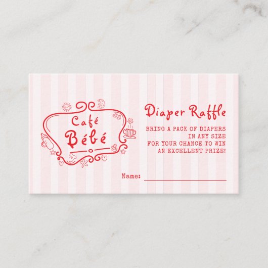 カフェベベピフランスのッモダンクガールベビーシャワー エンクロージャーカード (正面)
