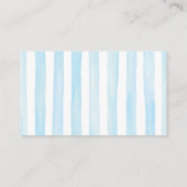 カフェベベフランスのキュートモダンブルーボーイベビーシャワー エンクロージャーカード (裏面)