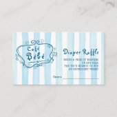 カフェベベフランスのキュートモダンブルーボーイベビーシャワー エンクロージャーカード (正面)
